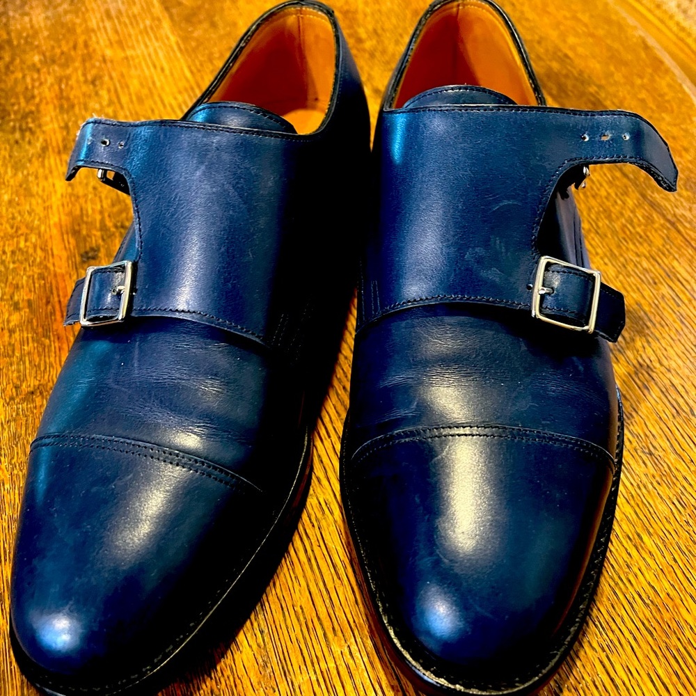 British Brand John Lobb blue leather men’s shoes size 39